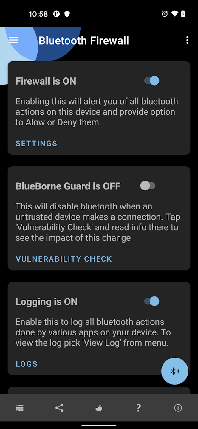 Bluetooth Firewall Trial Captura de tela 2