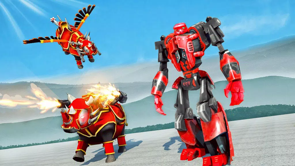 Flying Rhino Robot Transform: Robot War Games Tangkapan skrin 3