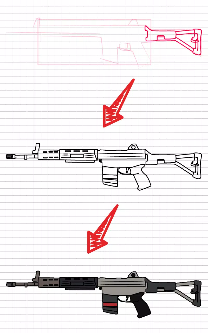 How to draw weapons step by st स्क्रीनशॉट 1